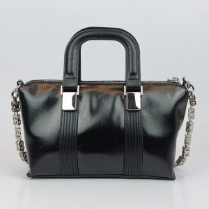 Structured Mini Boston Handbag with Chain Strap