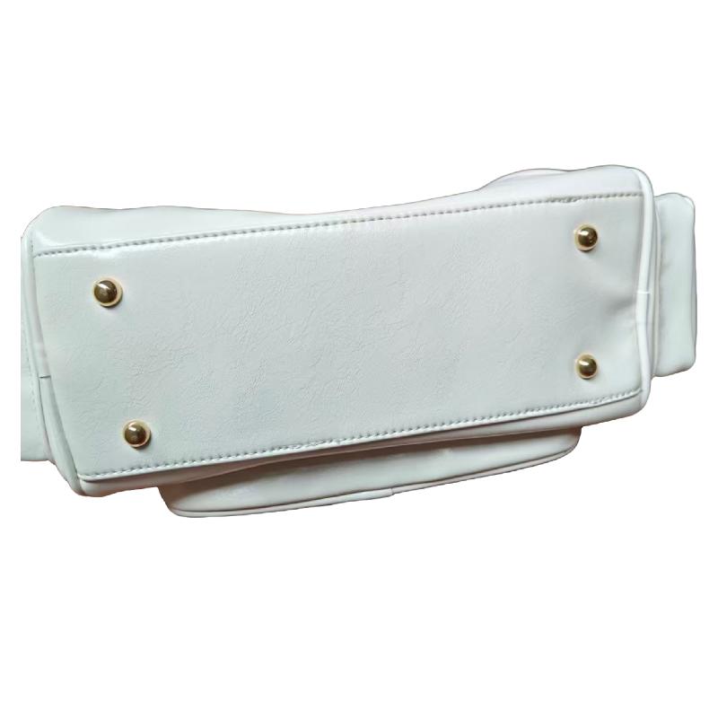 Elegant Solid Color PU Boston Handbag Metal Zipper Multi Compartment Women Daily Shopping Shoulder Bag