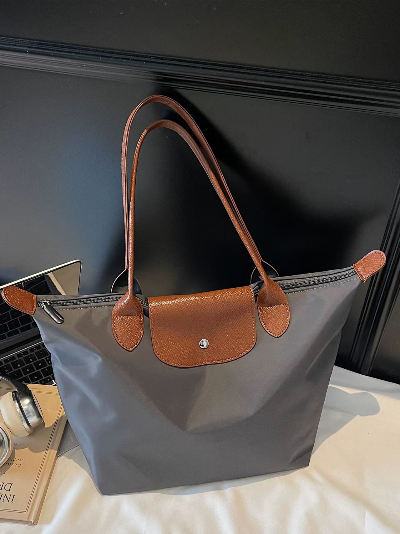 Waterproof Nylon Foldable Tote Bag Women Designer Handbag Large Capacity Shopping Travel Shoulder Bag