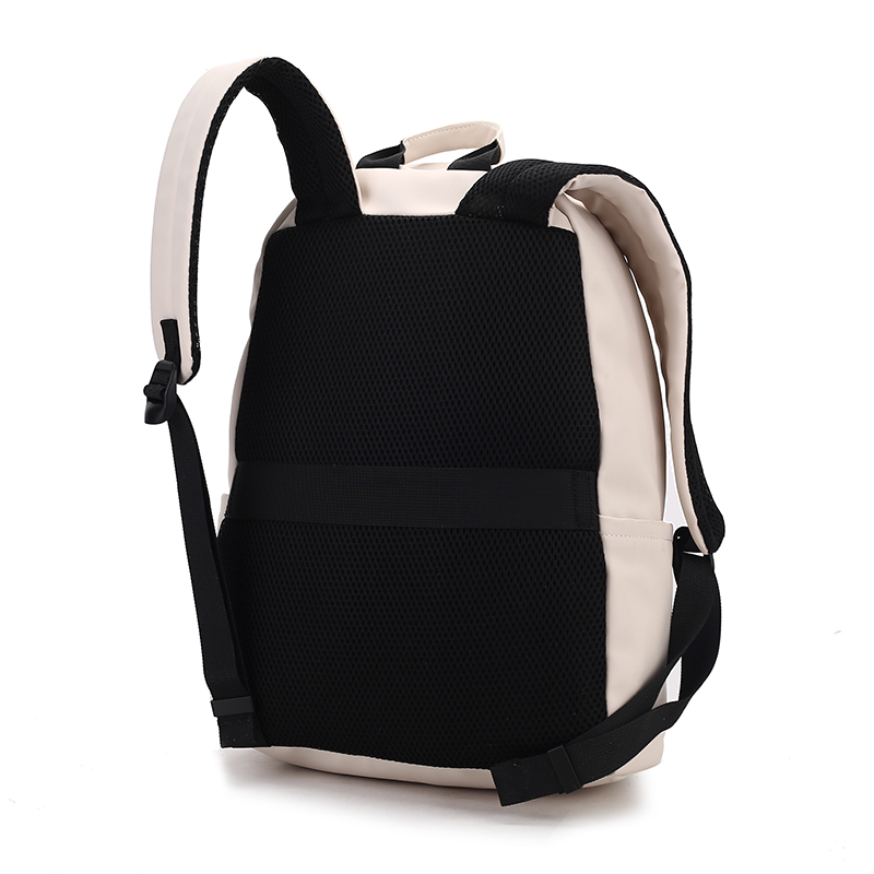 Fashion Plain White Casual Rucksack Waterproof Anti-scratch Soft Surface Daily Work Student Backpack