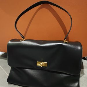 Fashion Soft Fold Leather Flap Handbag Retro Metal Turn Lock Women Designer Underarm Shoulder Bag For Commute Party