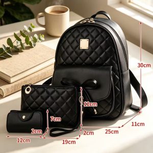 Ladies Leather Backpack Set