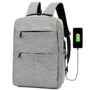 Minimalist Business Backpack With External USB Charging Port Shockproof 15.6 Inch Notebook Travel School Rucksack
