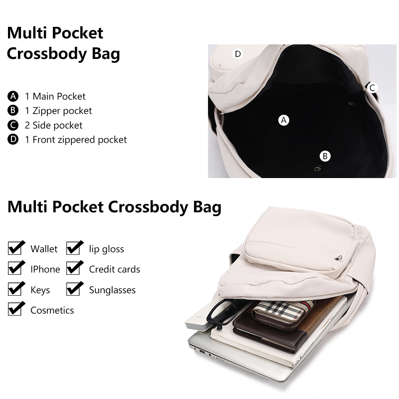 Fashion Plain White Casual Rucksack Waterproof Anti-scratch Soft Surface Daily Work Student Backpack