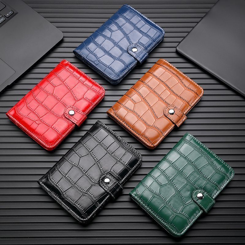 Crocodile Pattern PU Leather Passport Holder Multi Card Slots Travel Passport Cover Wallet With Snap Button