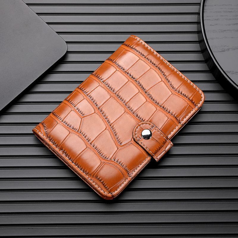 Crocodile Pattern PU Leather Passport Holder Multi Card Slots Travel Passport Cover Wallet With Snap Button