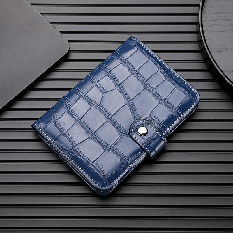 Crocodile Pattern PU Leather Passport Holder Multi Card Slots Travel Passport Cover Wallet With Snap Button