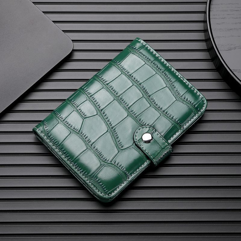 Crocodile Pattern PU Leather Passport Holder Multi Card Slots Travel Passport Cover Wallet With Snap Button
