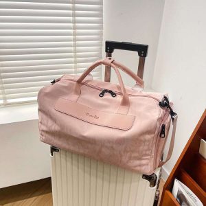 Women Waterproof Nylon Travel Duffel Bag Large Capacity Fitness Gym Handbag With Luggage Sleeve