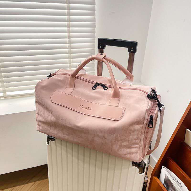 Women Waterproof Nylon Travel Duffel Bag Large Capacity Fitness Gym Handbag With Luggage Sleeve