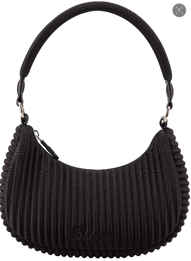 Vertical Pleated Crescent Underarm Hobo Shoulder Bag For Women