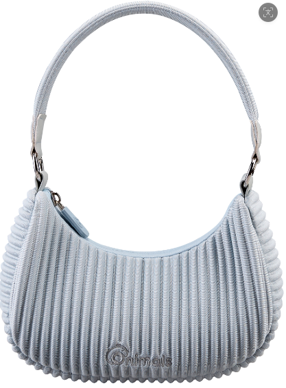Vertical Pleated Crescent Underarm Hobo Shoulder Bag For Women