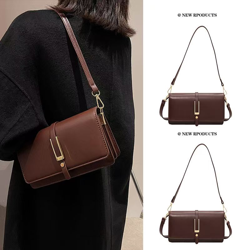 Vintage Flap PU Leather Shoulder Bag Ladies Daily Crossbody Handbag