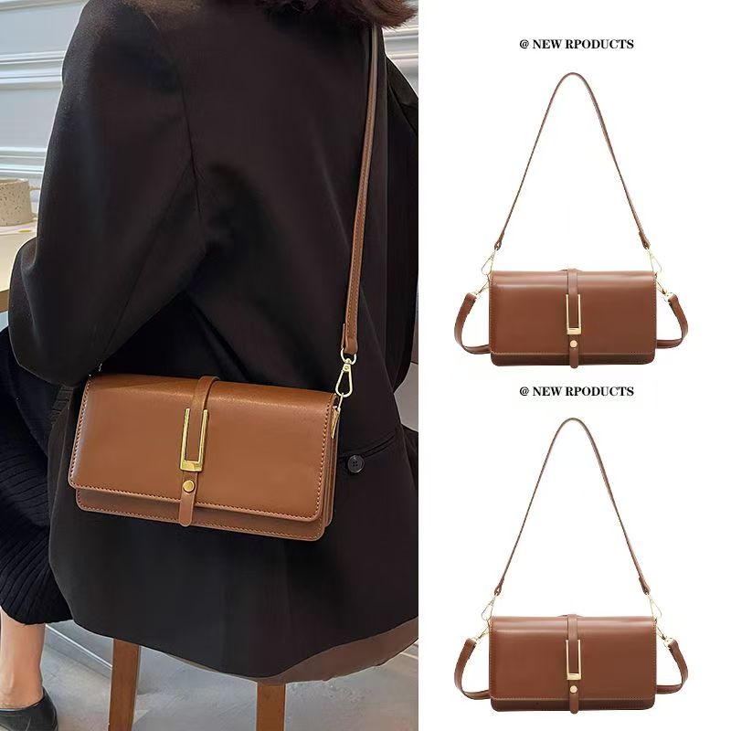 Vintage Flap PU Leather Shoulder Bag Ladies Daily Crossbody Handbag