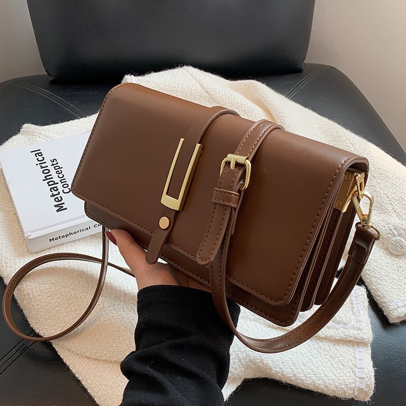 Vintage Flap PU Leather Shoulder Bag Ladies Daily Crossbody Handbag