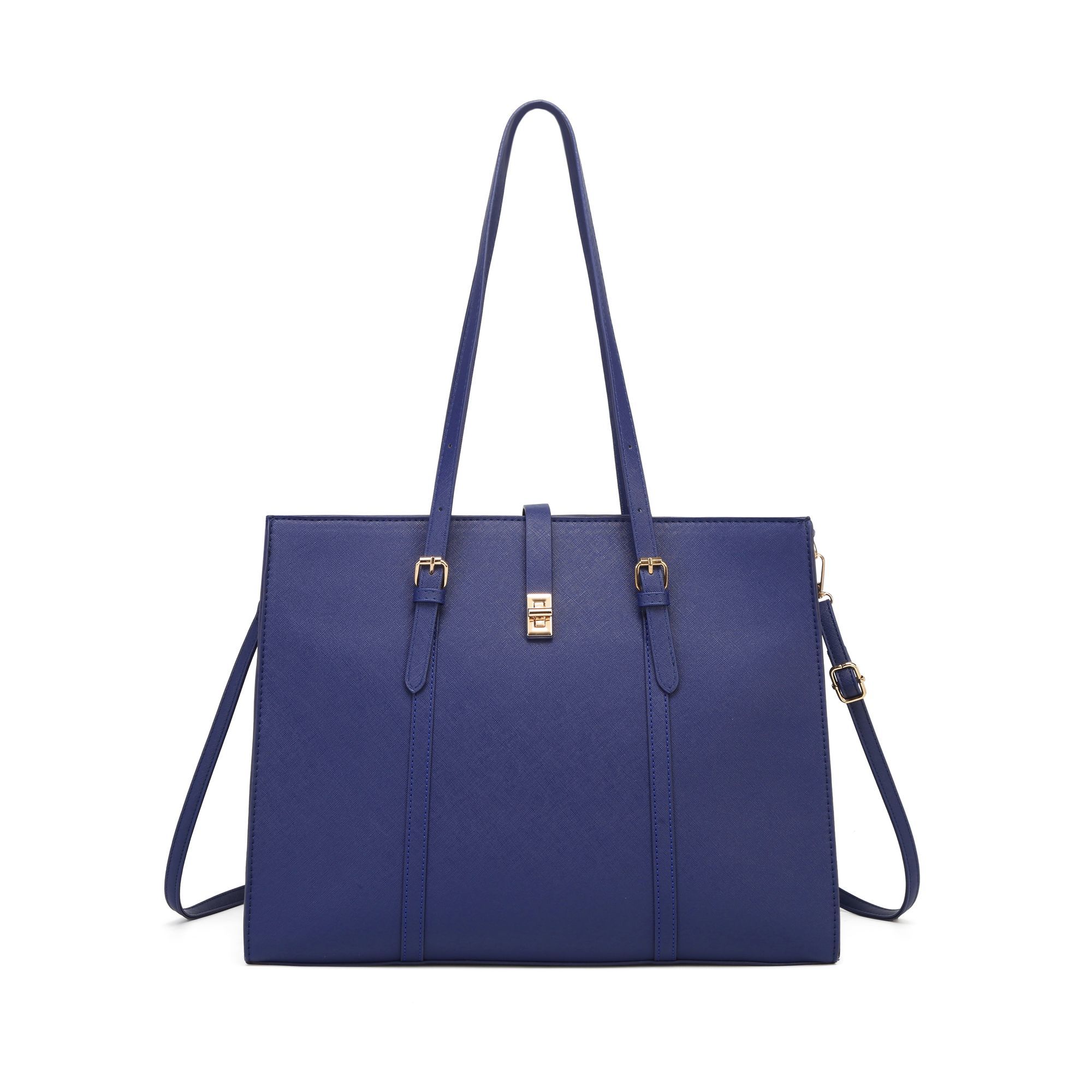 Women PU Leather Laptop Tote Bag 15.6 Inch Large Capacity Business Briefcase Waterproof Office Work Handbag Removable Crossbody Shoulder Bag