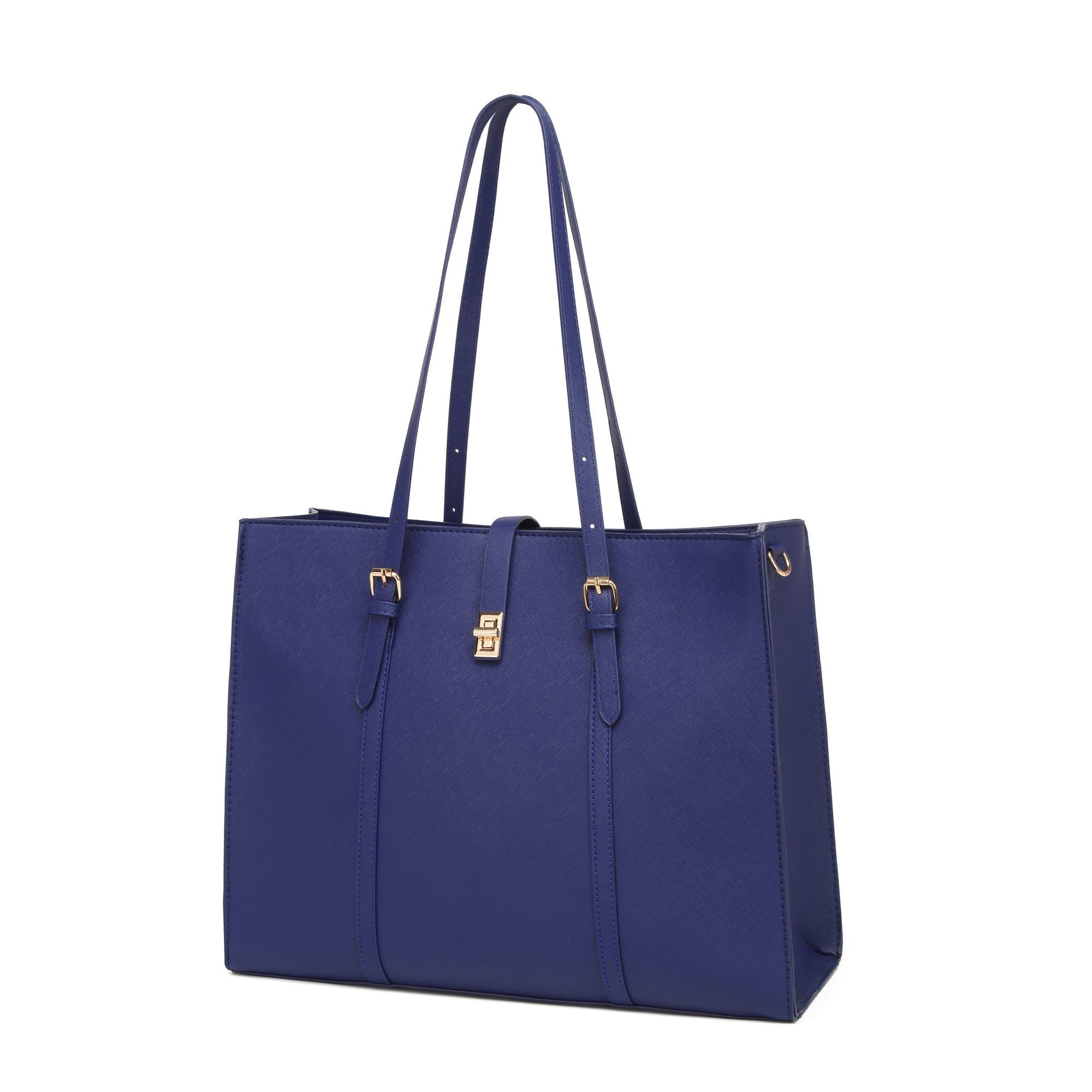 Women PU Leather Laptop Tote Bag 15.6 Inch Large Capacity Business Briefcase Waterproof Office Work Handbag Removable Crossbody Shoulder Bag